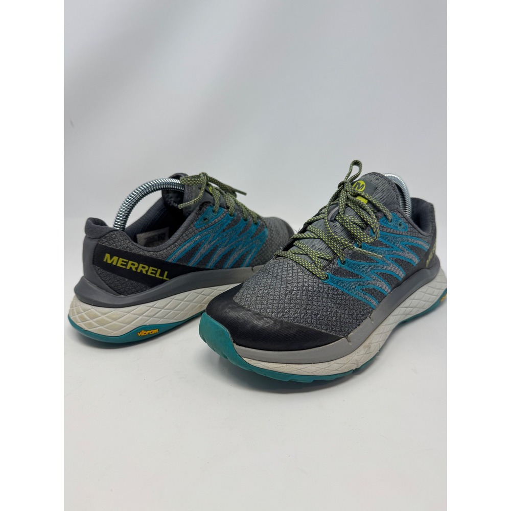 Merrell Rubato Grey Blue Trail Running Shoes Vibram‎ Women 8 J135252
